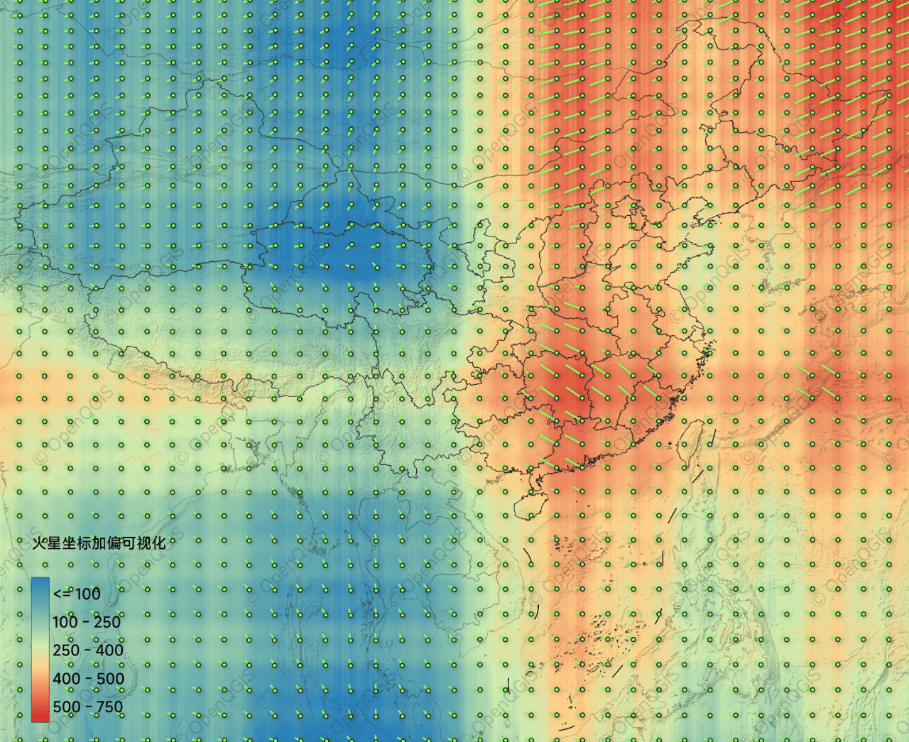 火星坐标加偏可视化 @OpenQGIS 